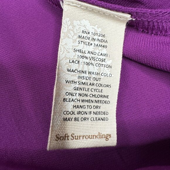 Soft Surroundings Pullover Blouse Size Large Petite Purple - Picture 6 of 7
